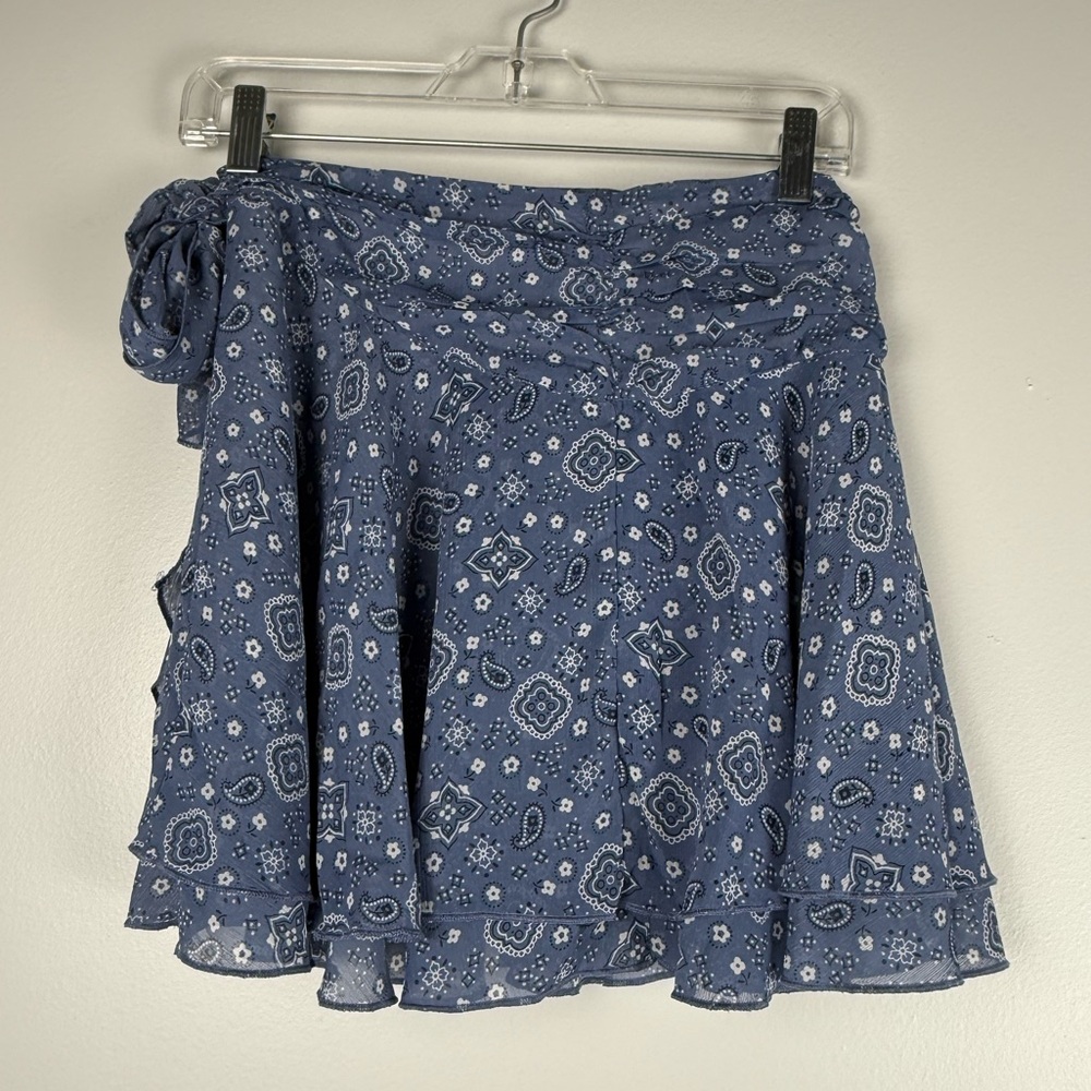 Aerie Navy Paisley Mini Skirt - Picture 3 of 5
